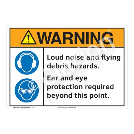 ANSI/ISO Compliant Warning Loud Noise Safety Signs Outdoor Flexible Polyester (Z1) 14 X 10